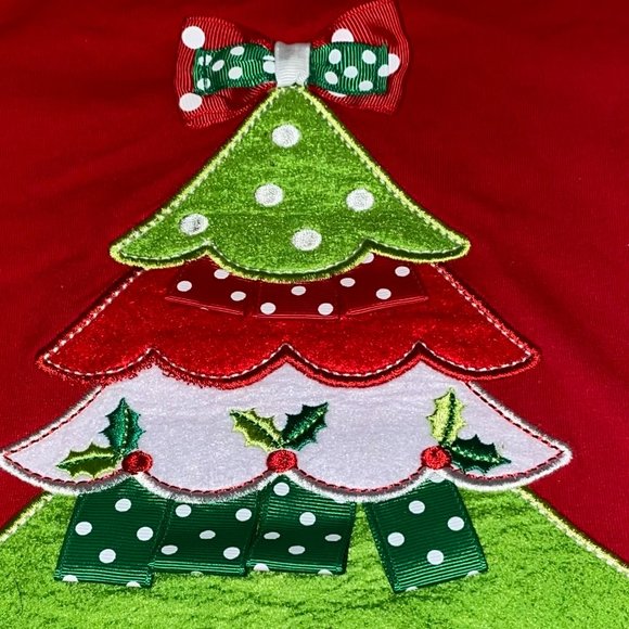 Emily Rose Girls Applique CHRISTMAS TREE Top - Picture 3 of 6